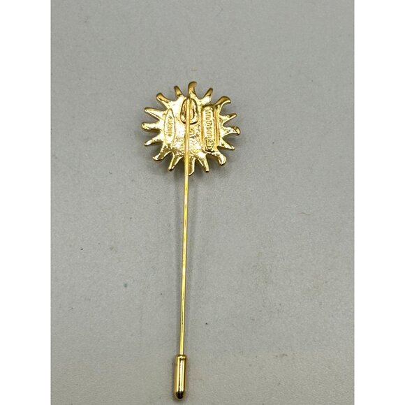 Smithsonian Avon Sunburst Gold Tone Lapel Pin with Mother of Pearl Accent - Picture 6 of 7